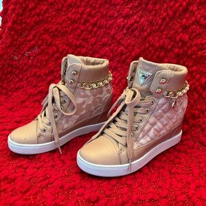 Guess Women's Sneakers in Blush and Gold